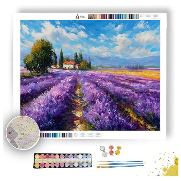 LAVENDER FIELDS PROVENCE - Paint by Numbers Full Kit