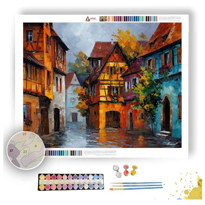 ALSACE VILLAGE HOUSES - Paint by Numbers Full Kit