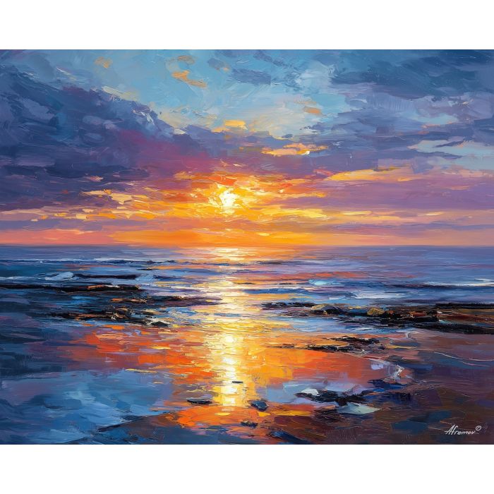 midnight sun,finland summer,oil painting,afremov style