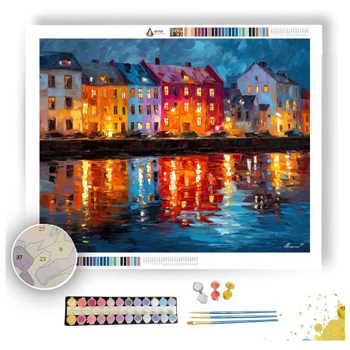 REYKJAVIK HARBOR EVENING - Paint by Numbers Full Kit