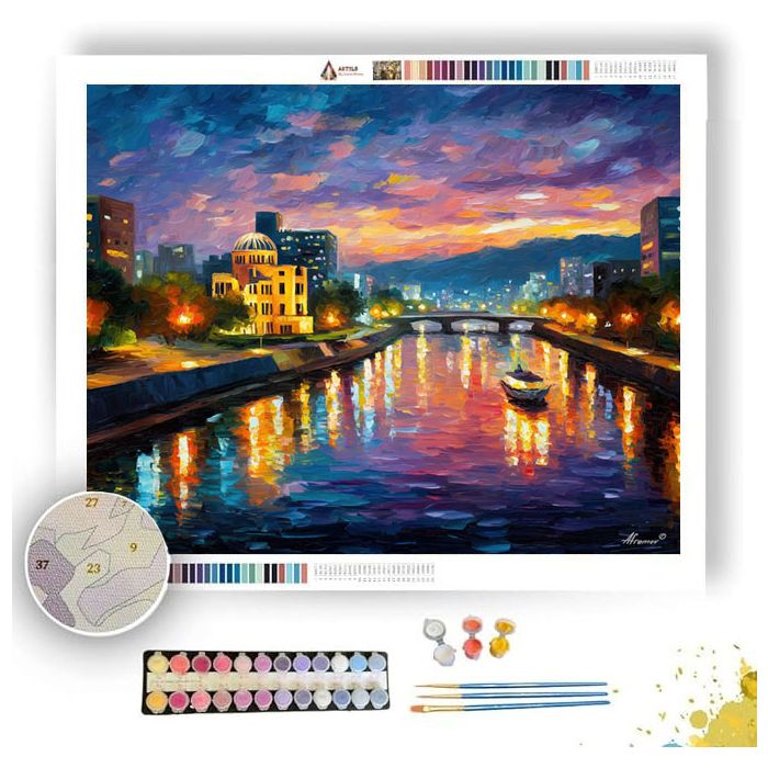 HIROSHIMA RIVER LIGHT - Paint by Numbers Full Kit