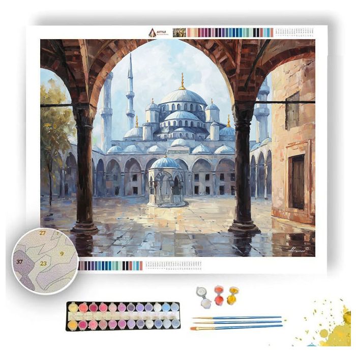 BLUE MOSQUE COURTYARD - Paint by Numbers Full Kit