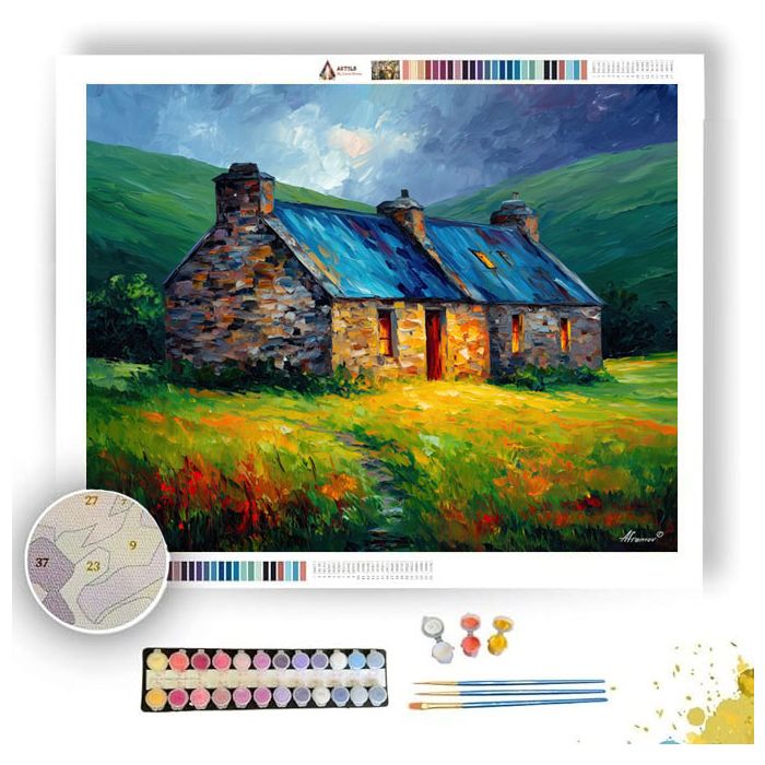 IRISH STONE COTTAGE - Paint by Numbers Full Kit