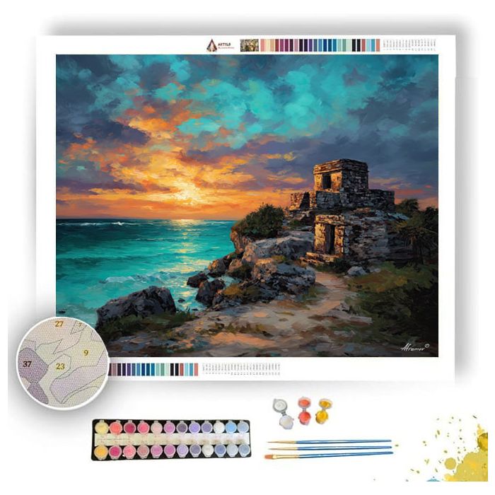 TULUM COAST RUINS - Paint by Numbers Full Kit