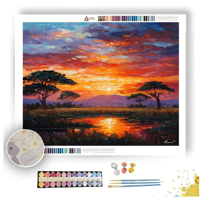 SOUTH AFRICAN SUNSET - Paint by Numbers Full Kit