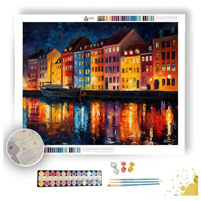 COPENHAGEN HARBOR GLOW - Paint by Numbers Full Kit