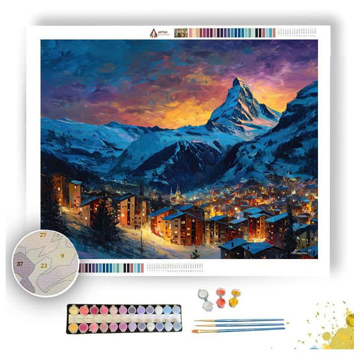 ZERMATT VILLAGE LIGHT - Paint by Numbers Full Kit
