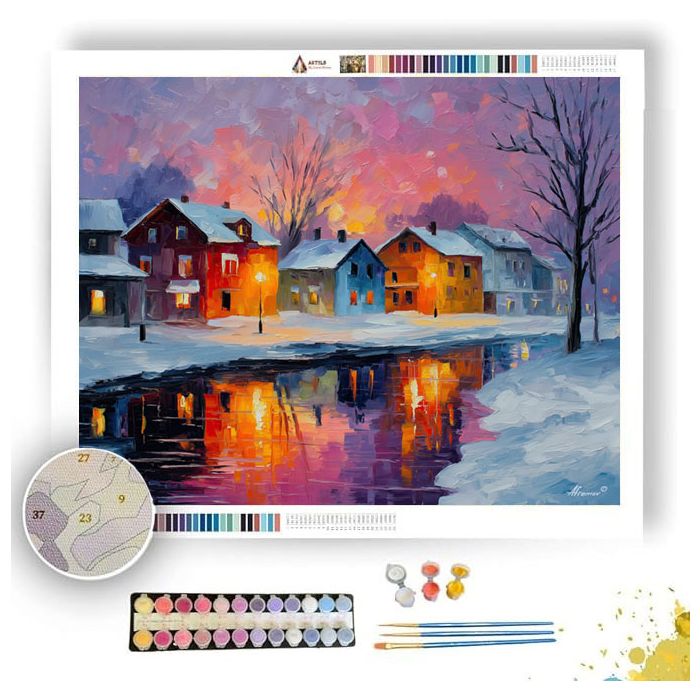 FINNISH WINTER VILLAGE - Paint by Numbers Full Kit