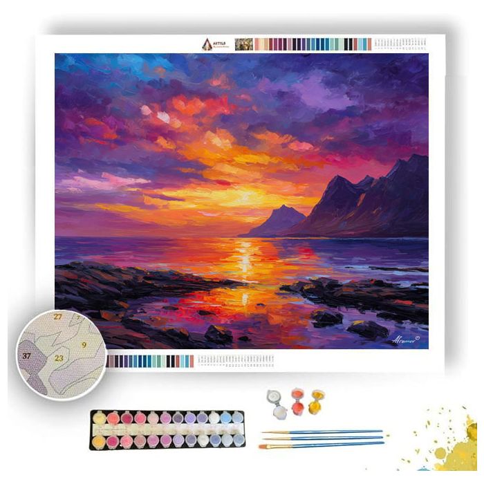 NORWEGIAN COAST TWILIGHT - Paint by Numbers Full Kit