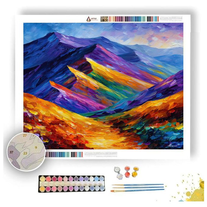 RAINBOW MOUNTAIN RIDGE - Paint by Numbers Full Kit