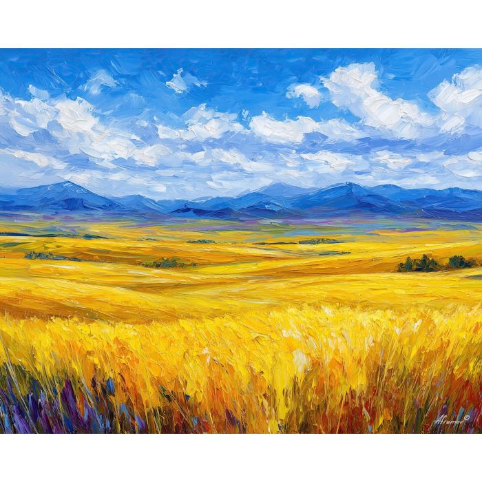 canadian prairies,wheat fields,oil painting,afremov style