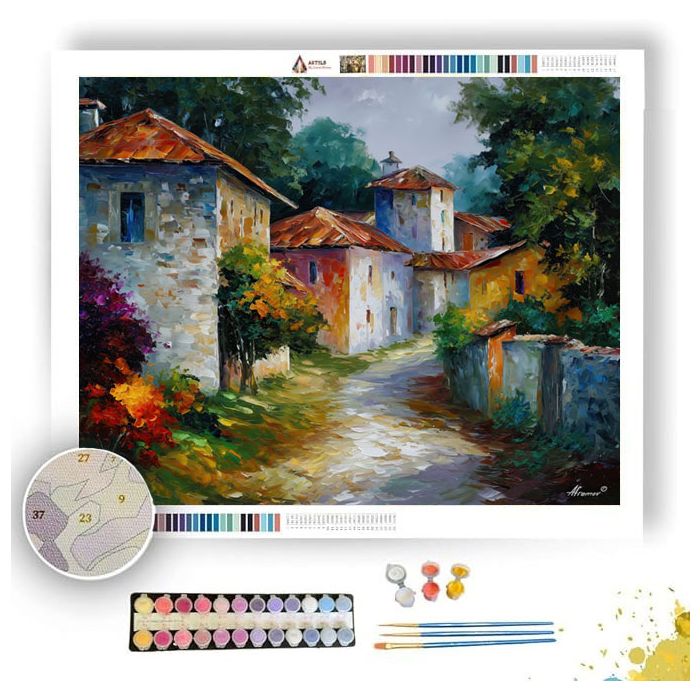SWEDISH VILLAGE ROAD - Paint by Numbers Full Kit