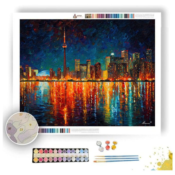 TORONTO SKYLINE NIGHT - Paint by Numbers Full Kit
