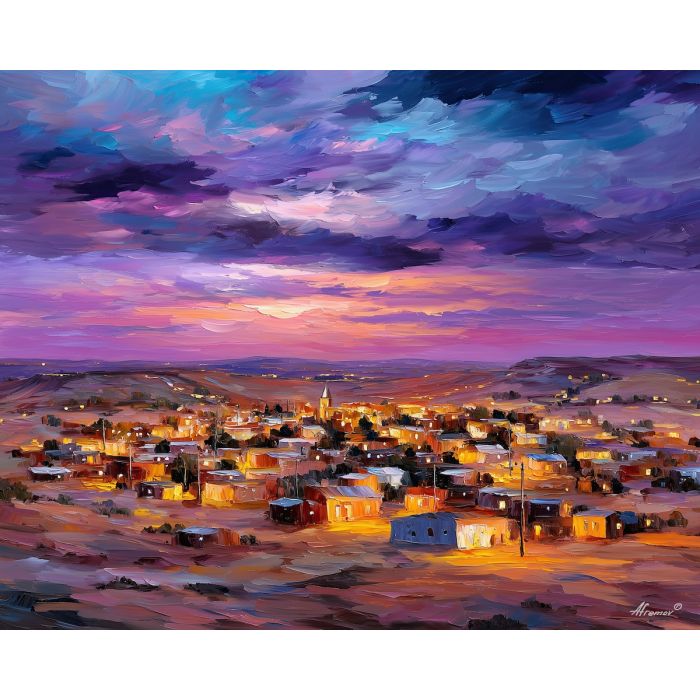 coober pedy,outback town,oil painting,afremov style