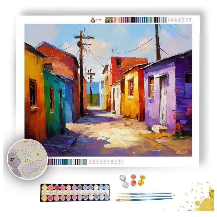 SOWETO STREET SCENE - Paint by Numbers Full Kit