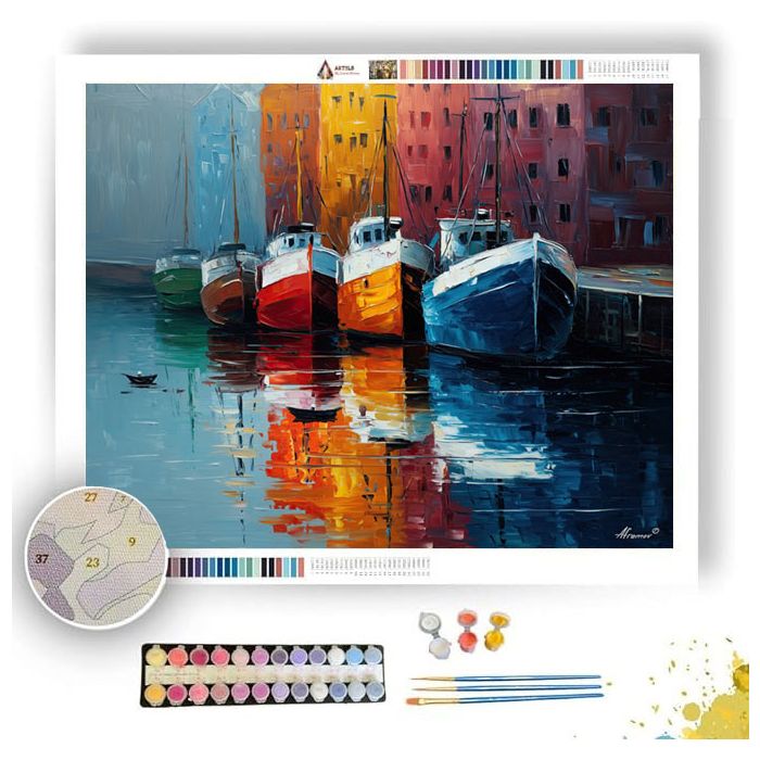 NORWEGIAN FISHING BOATS - Paint by Numbers Full Kit