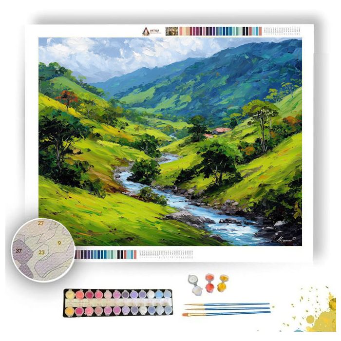 COSTA RICAN RIVER VALLEY - Paint by Numbers Full Kit