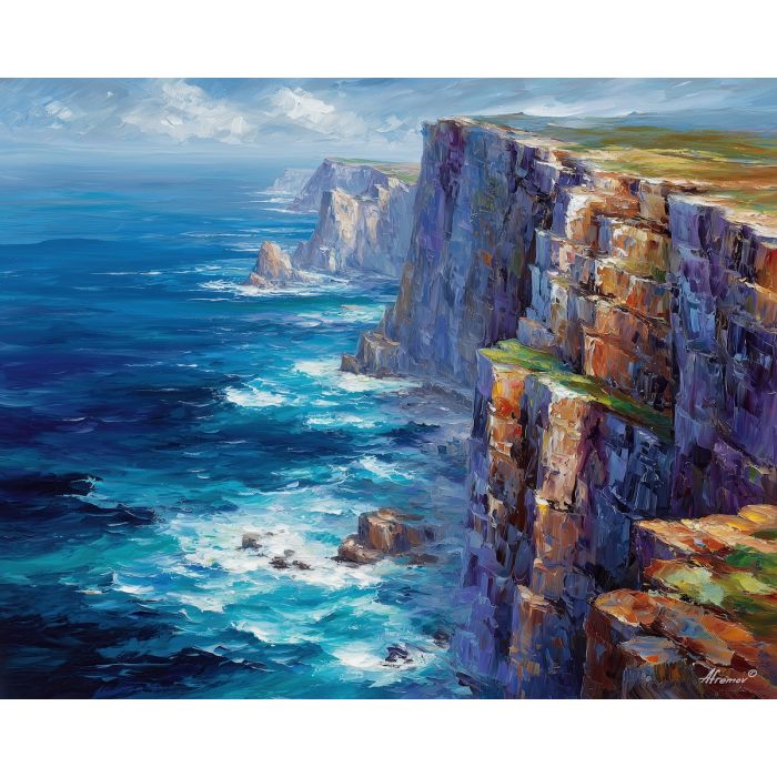 cape peninsula,coastal cliffs,oil painting,afremov style