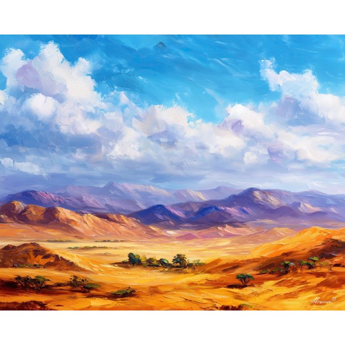 egypt highlands,desert landscape,oil painting,afremov style
