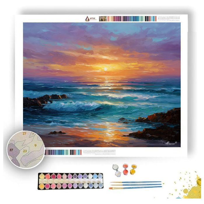 PORTUGUESE COAST DAWN - Paint by Numbers Full Kit