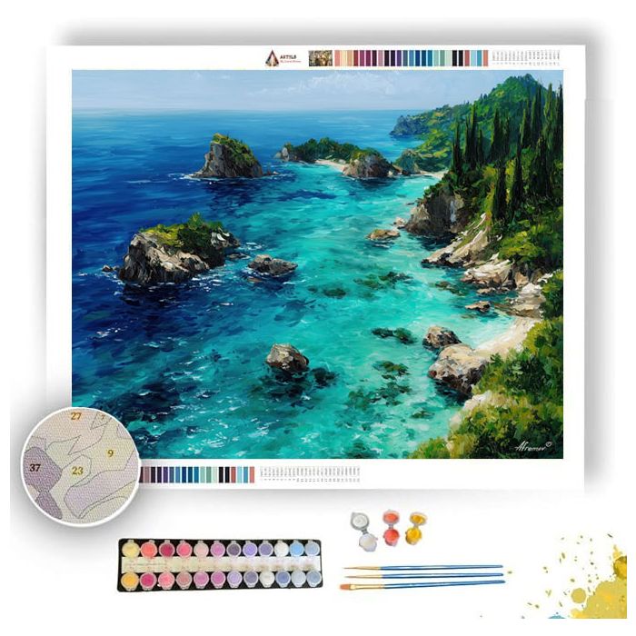 CORFU GREEN COAST - Paint by Numbers Full Kit