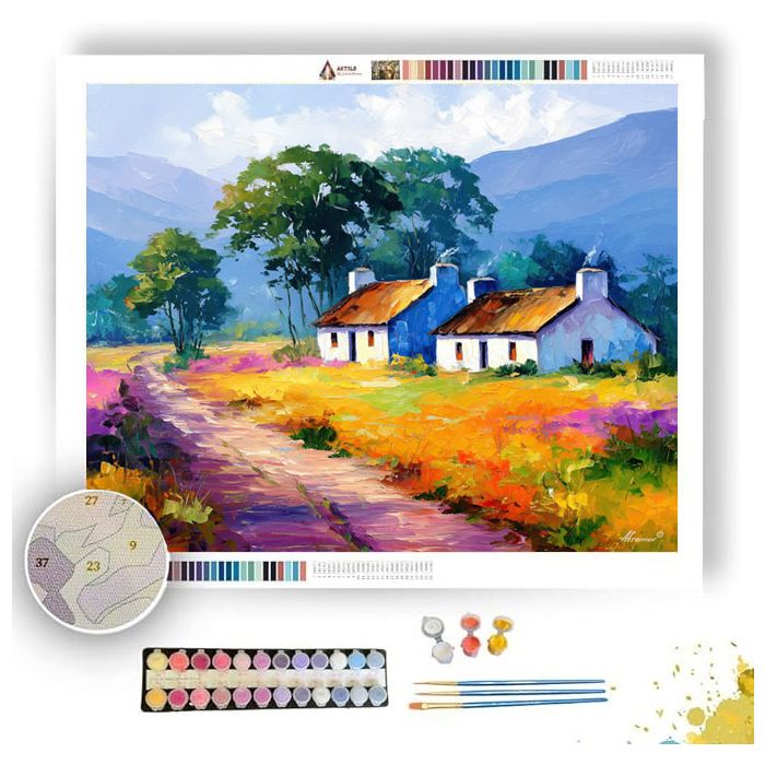 SOUTH AFRICAN VILLAGE ROAD - Paint by Numbers Full Kit
