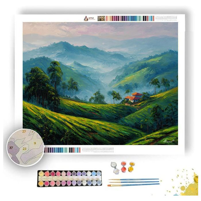 JAVA TEA HILLS - Paint by Numbers Full Kit