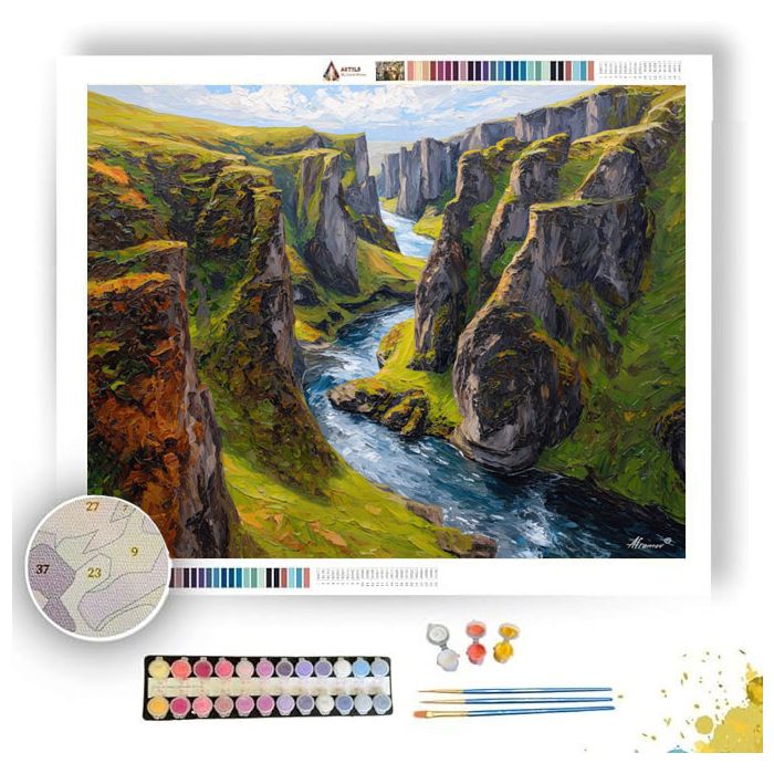 ICELANDIC CANYON DEPTH - Paint by Numbers Full Kit
