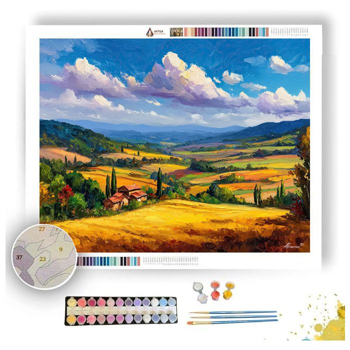 TURKISH COUNTRYSIDE FIELDS - Paint by Numbers Full Kit