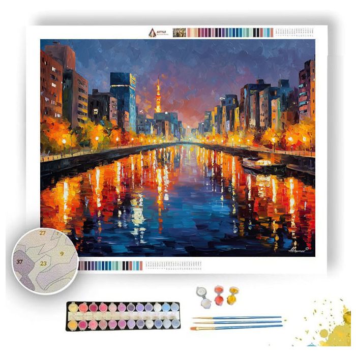 OSAKA RIVER EVENING - Paint by Numbers Full Kit