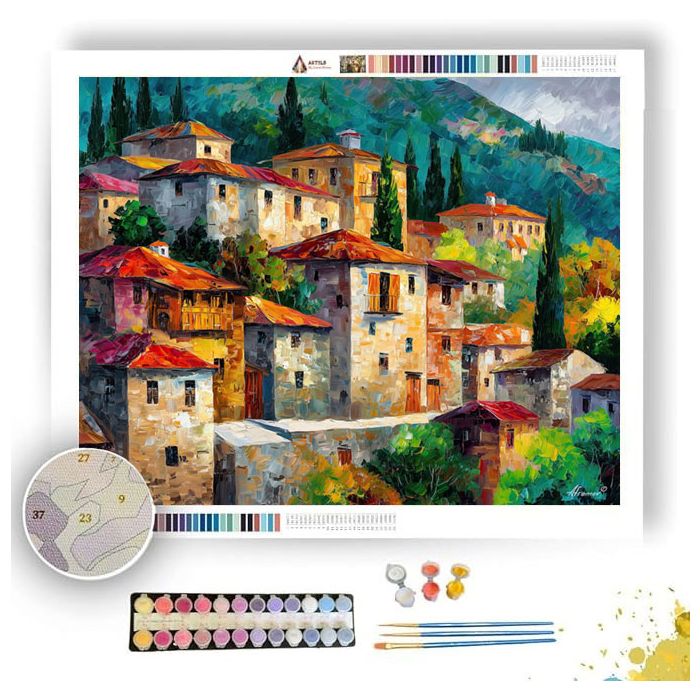 GREEK MOUNTAIN VILLAGE - Paint by Numbers Full Kit