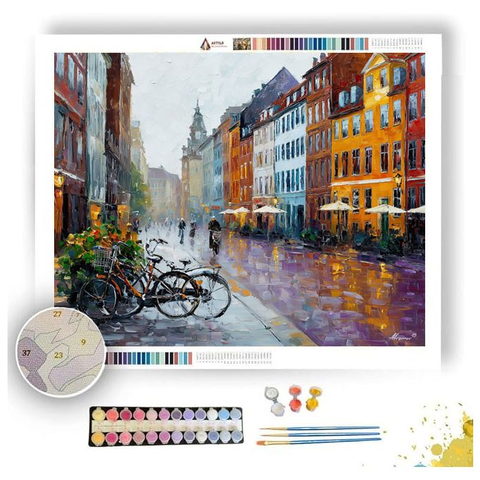 COPENHAGEN BIKE STREET - Paint by Numbers Full Kit