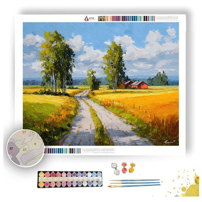 FINNISH COUNTRYSIDE ROAD - Paint by Numbers Full Kit