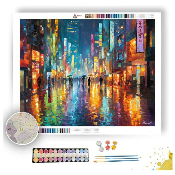 TOKYO RAIN STREET - Paint by Numbers Full Kit