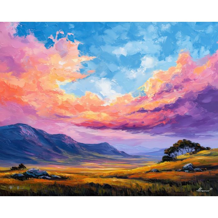 brazilian highlands,plateau landscape,oil painting,afremov style