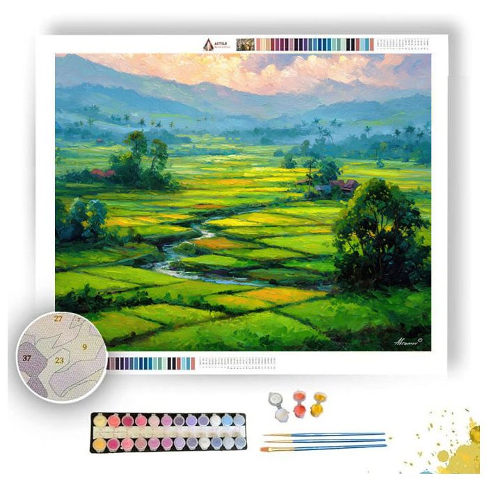 BALI SPRING FIELDS - Paint by Numbers Full Kit