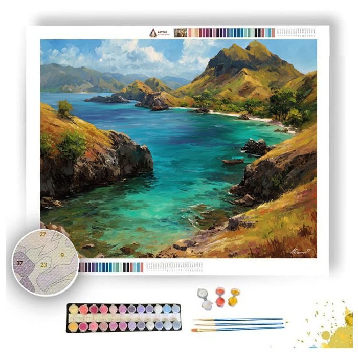 KOMODO ISLAND COAST - Paint by Numbers Full Kit