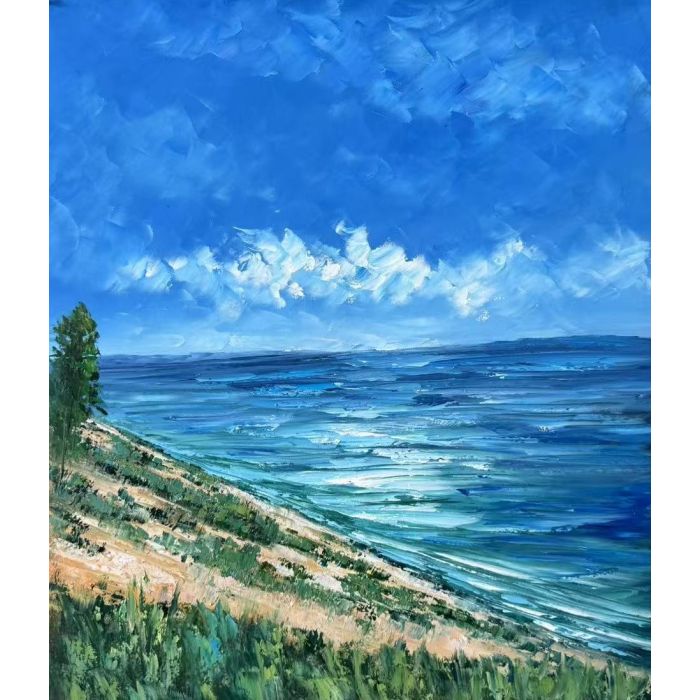 Custom order painting with the theme riding with the wave