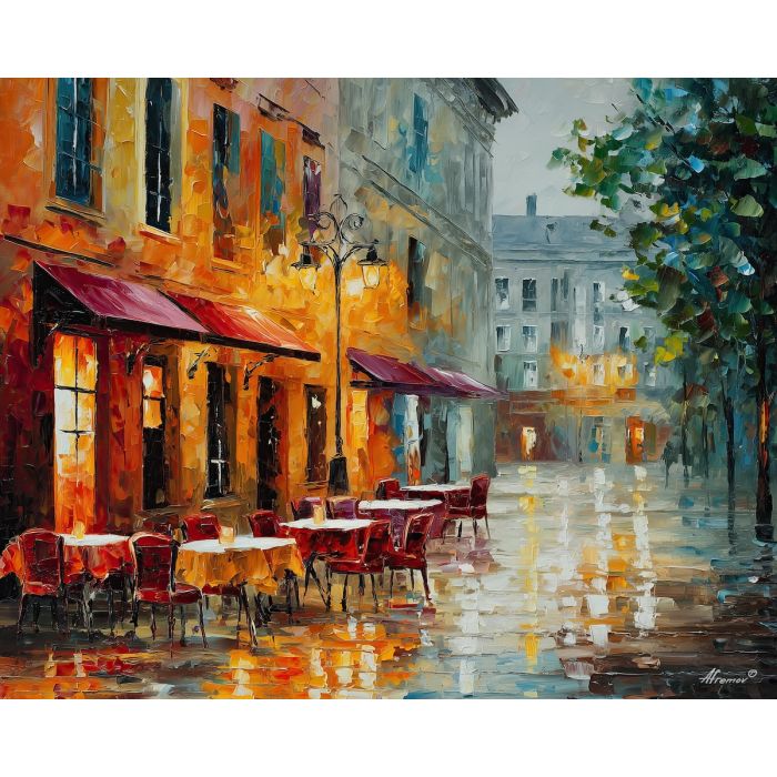 vienna cafe,street scene,austria culture,oil painting,afremov style