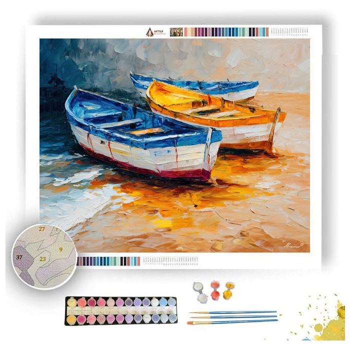 PORTUGUESE FISHING BOATS - Paint by Numbers Full Kit