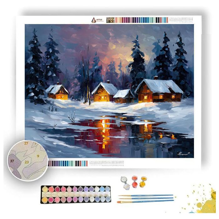 NORWEGIAN WINTER CABINS - Paint by Numbers Full Kit