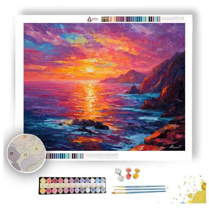 NORWEGIAN CLIFF SUNSET - Paint by Numbers Full Kit