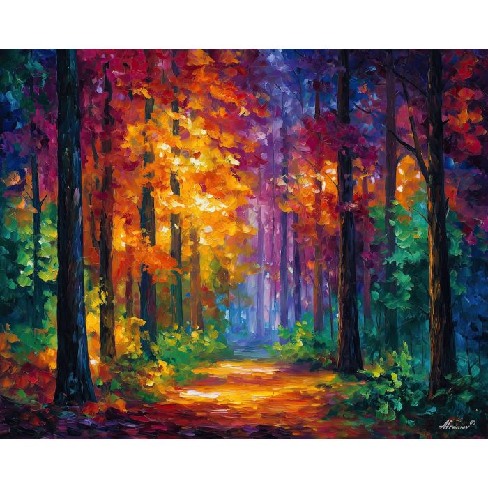 denmark autumn forest,seasonal landscape,oil painting,afremov style