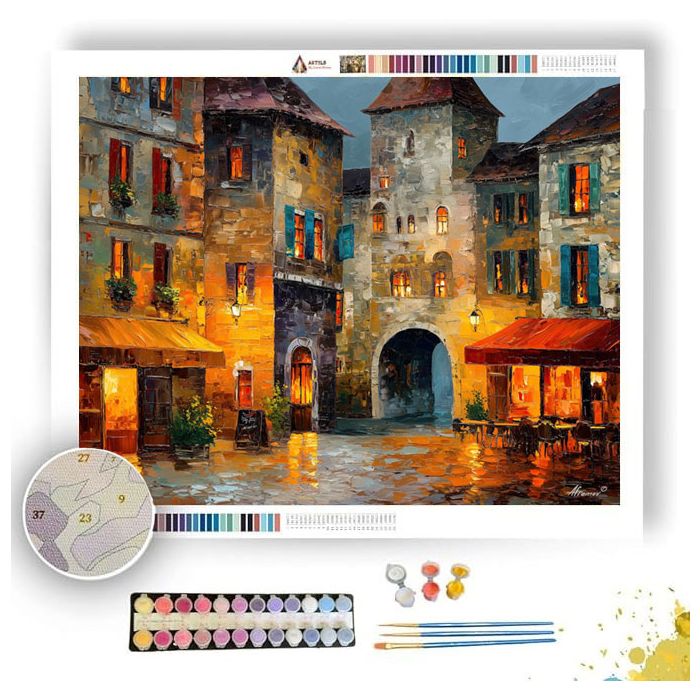 FRENCH VILLAGE SQUARE - Paint by Numbers Full Kit