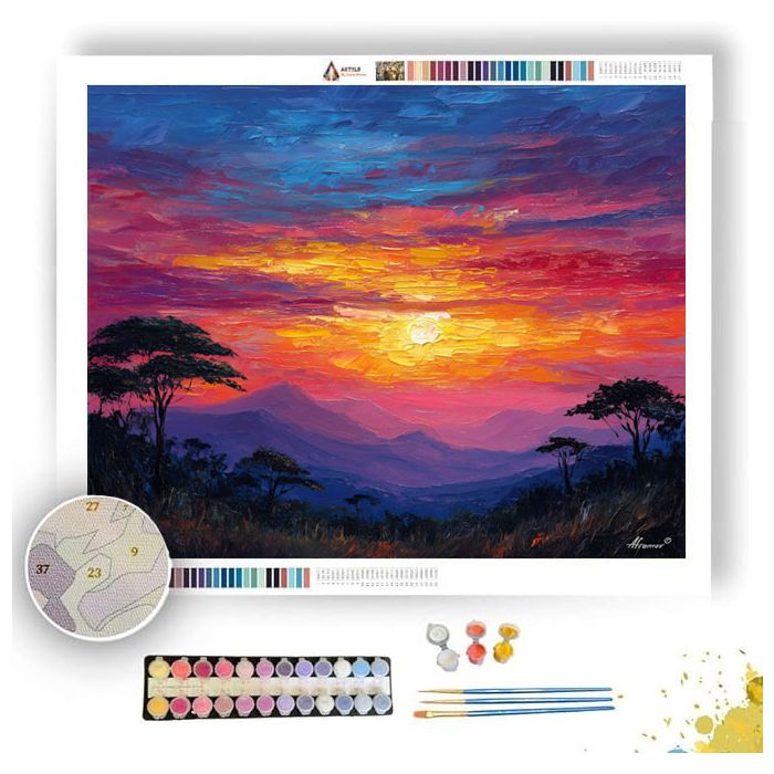 AFRICAN SUNSET RIDGE - Paint by Numbers Full Kit