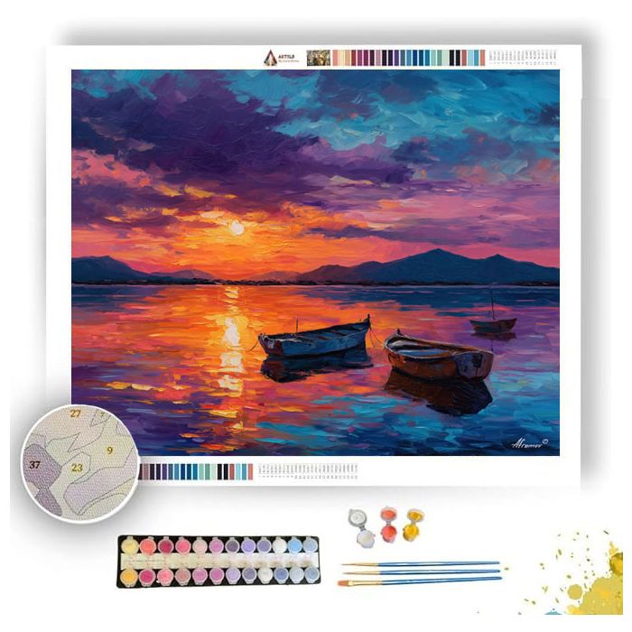SPANISH COAST SUNSET - Paint by Numbers Full Kit