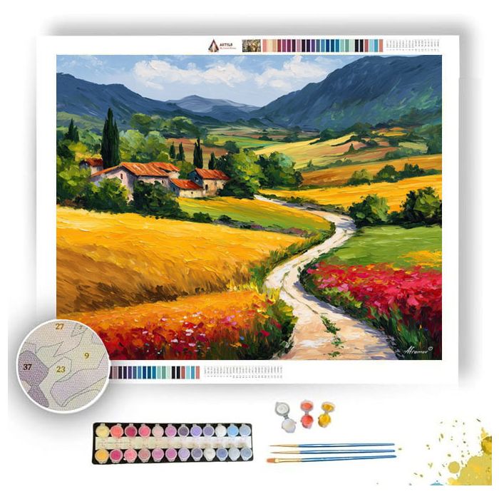 FRENCH COUNTRYSIDE ROAD - Paint by Numbers Full Kit