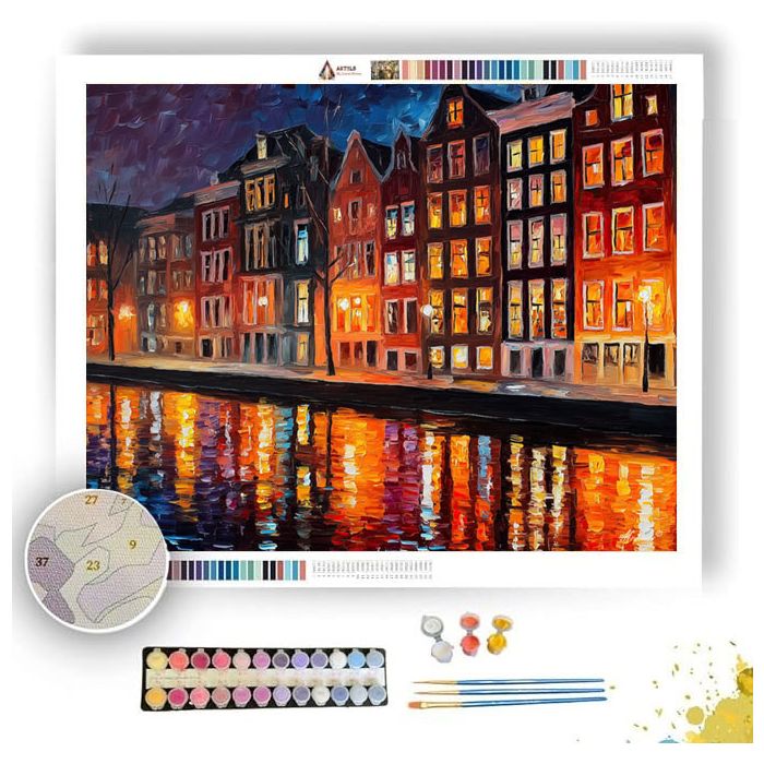 AMSTERDAM CANAL GLOW - Paint by Numbers Full Kit