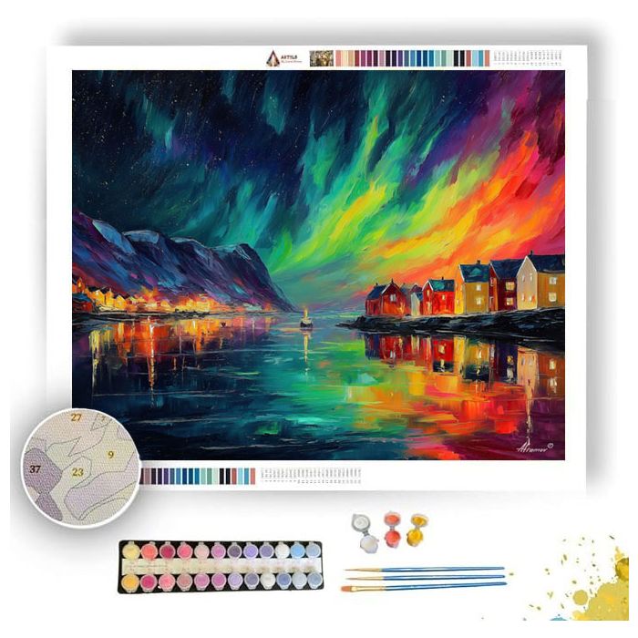 NORTHERN LIGHTS FJORD - Paint by Numbers Full Kit