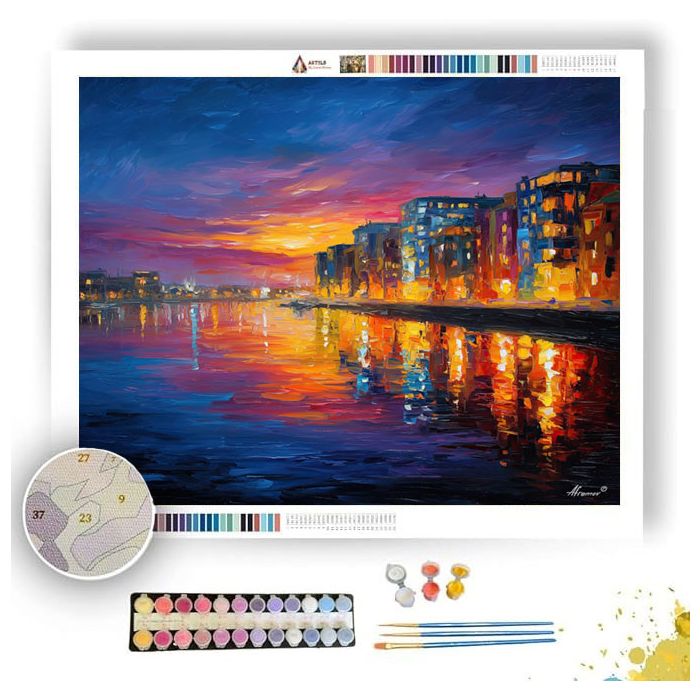 OSLO WATERFRONT EVENING - Paint by Numbers Full Kit